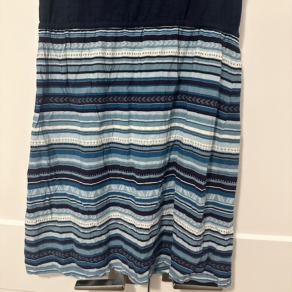 Tommy Hilfiger A-Line Dress Navy Blue White Stripe Sleeveless Size Extra Large - Picture 6 of 10